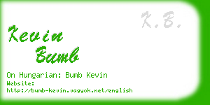 kevin bumb business card